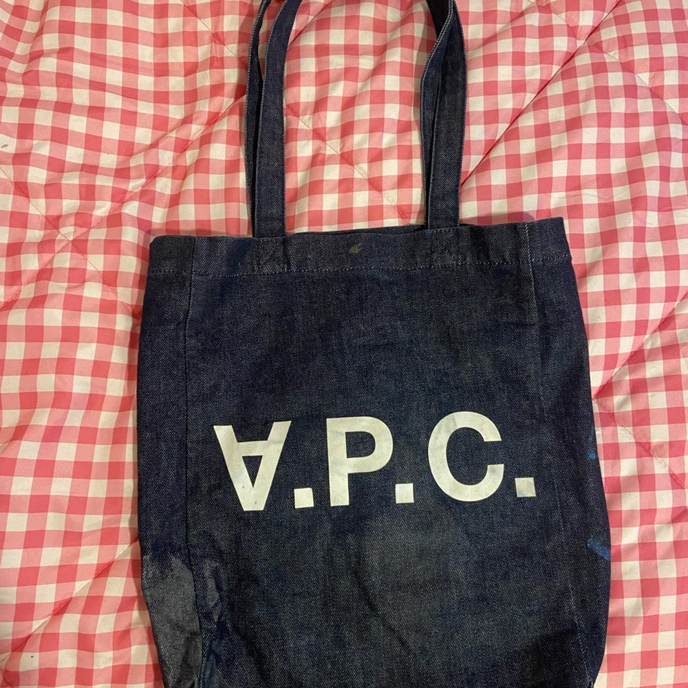 A.P.C. Dark Blue Denim Tote